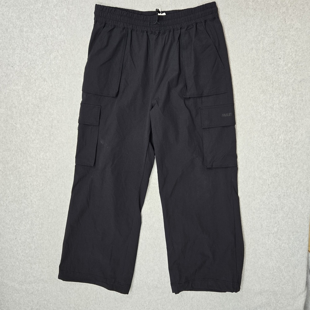 Fabletics Women Activewear Pants L Black The Height Cargo Wide Leg Baggy